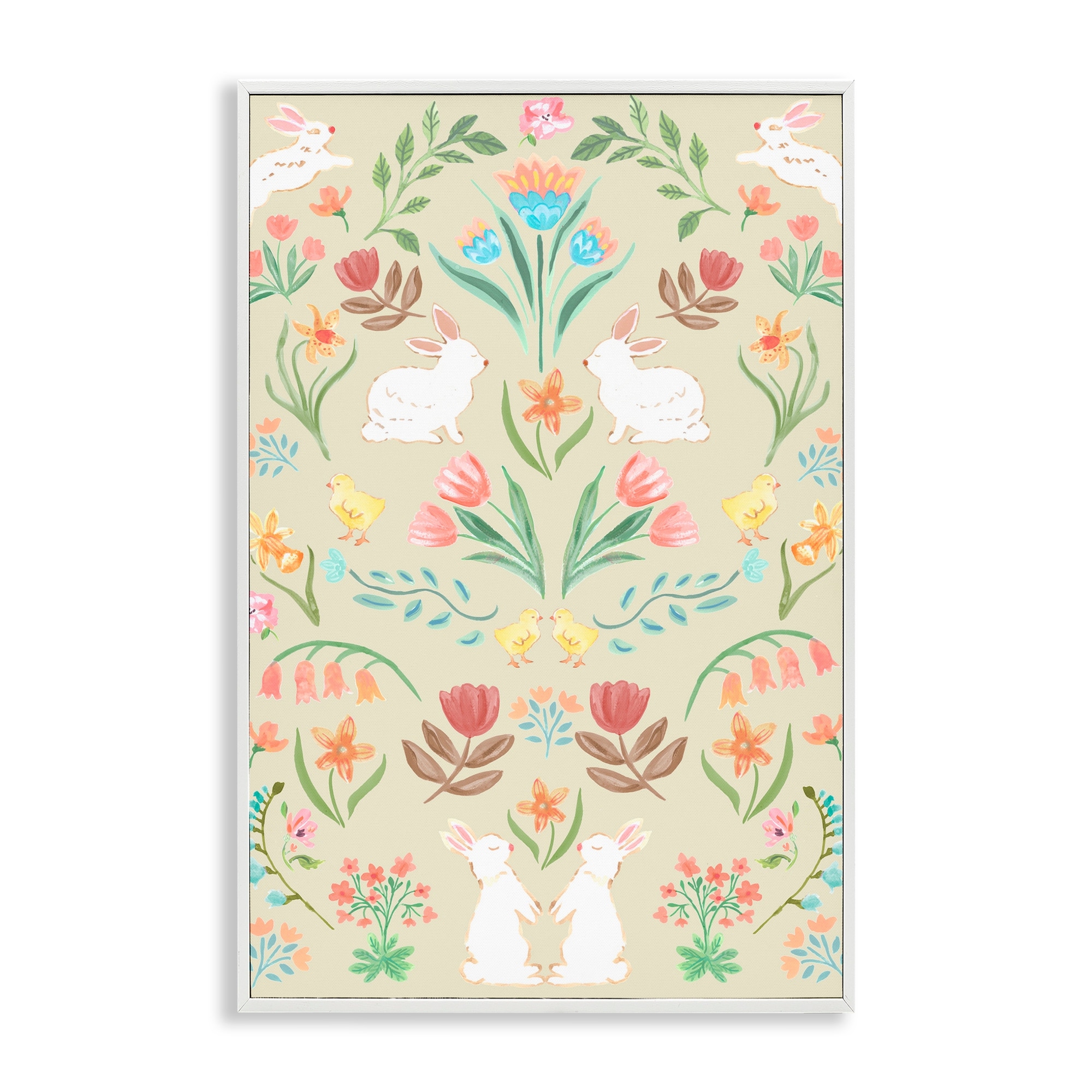 Stupell Symmetrical Easter Ivory Framed Giclee Art Design By Corinne Haig