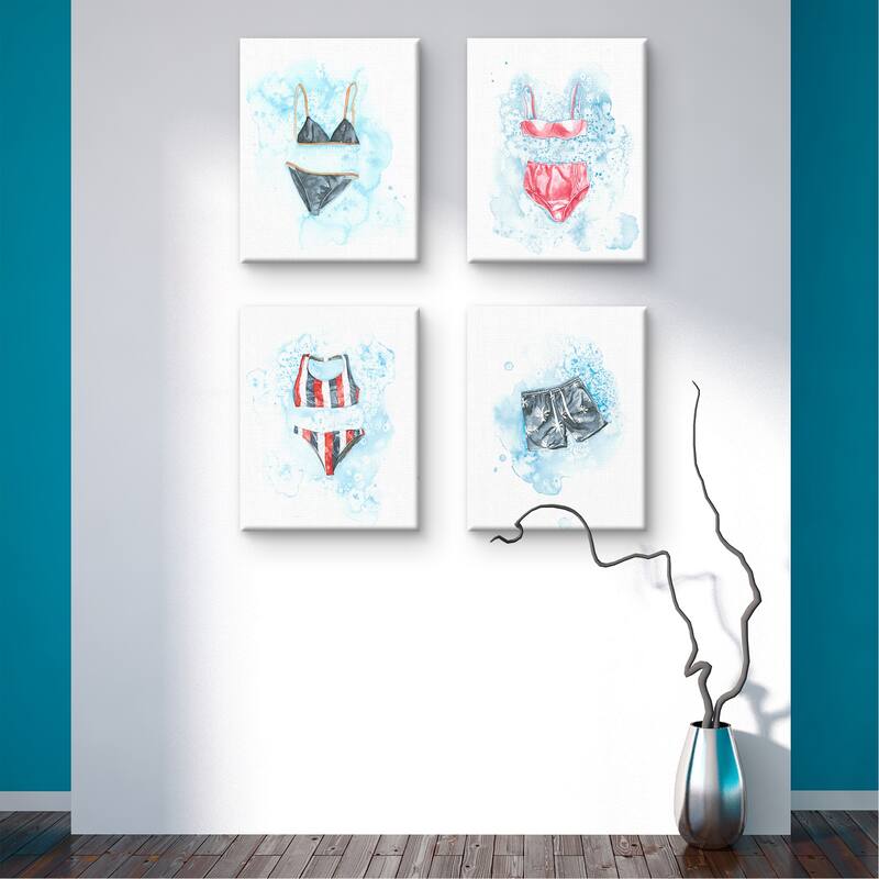 Pool Time 1-4 by Natasha Marie Canvas Art Prints