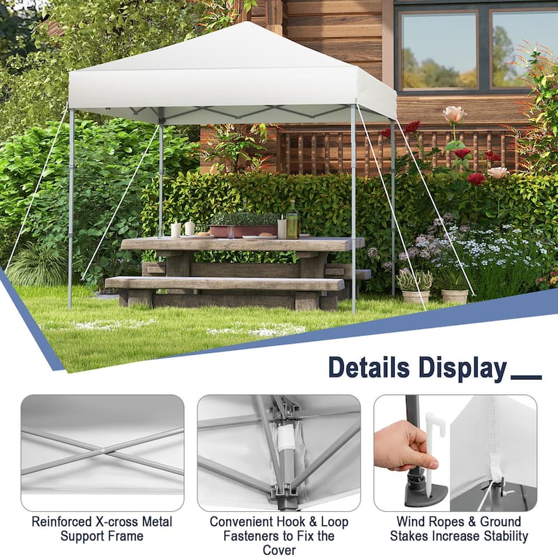Gymax Patio 6.6 x 6.6ft Outdoor Pop-up Canopy Tent Portable Sun