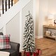 preview thumbnail 1 of 13, Pre-Lit Pencil Flocked Alpine Artificial Christmas Tree - Clear Lights 5 Foot