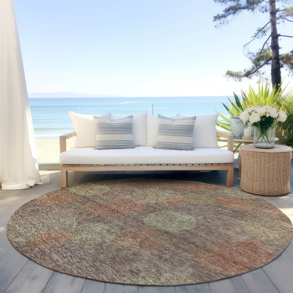 Machine Washable Indoor/ Outdoor Boho Sphere Chantille Rug