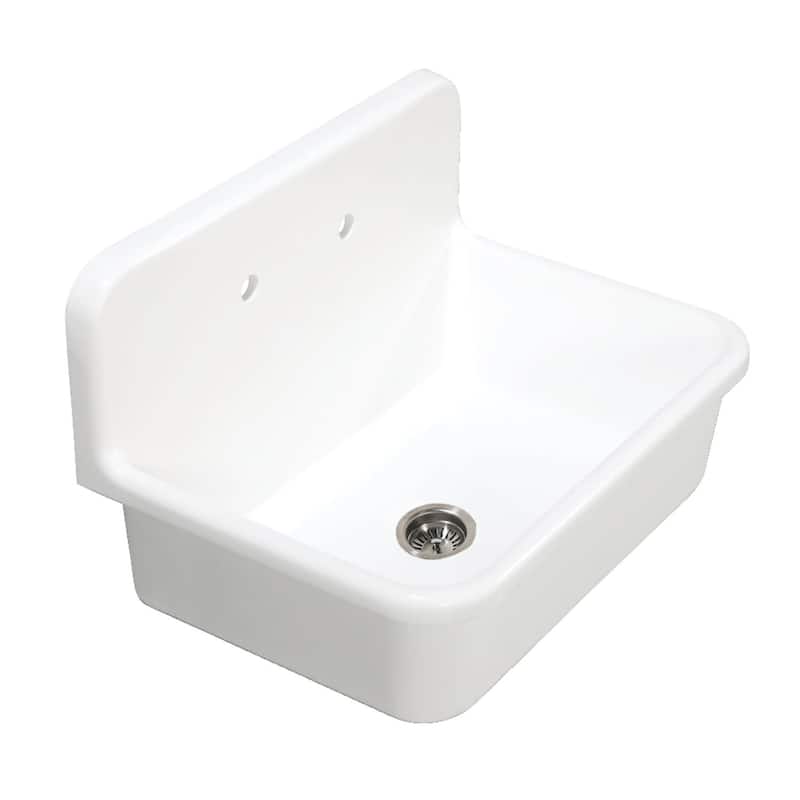 Kingston Brass Arcticstone 30" Drop In Single Basin Kitchen Sink with - Matte White