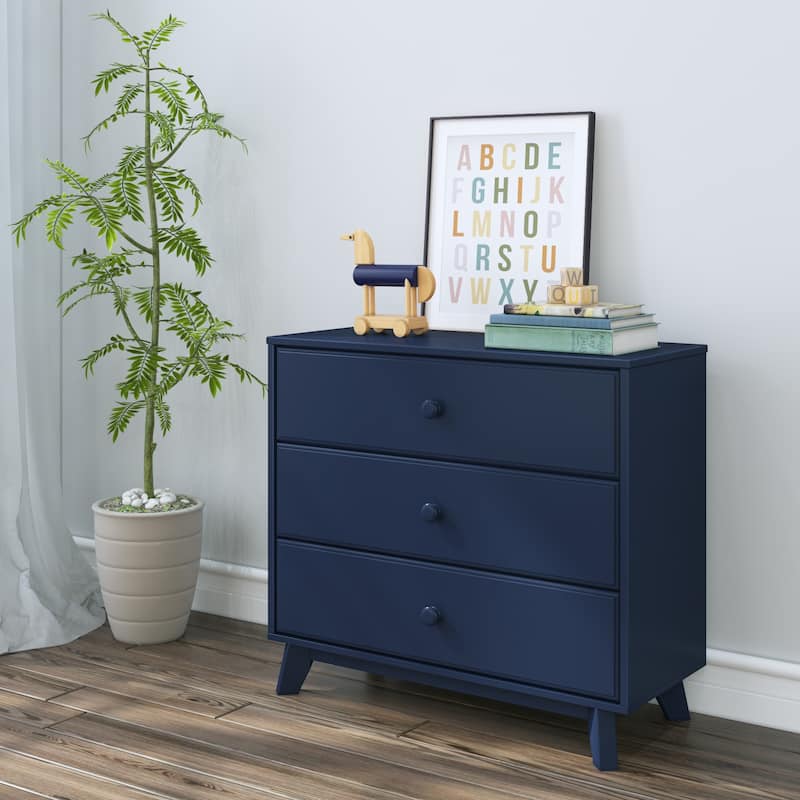 Max and Lily 3-Drawer Solid Wood Dresser - Blue