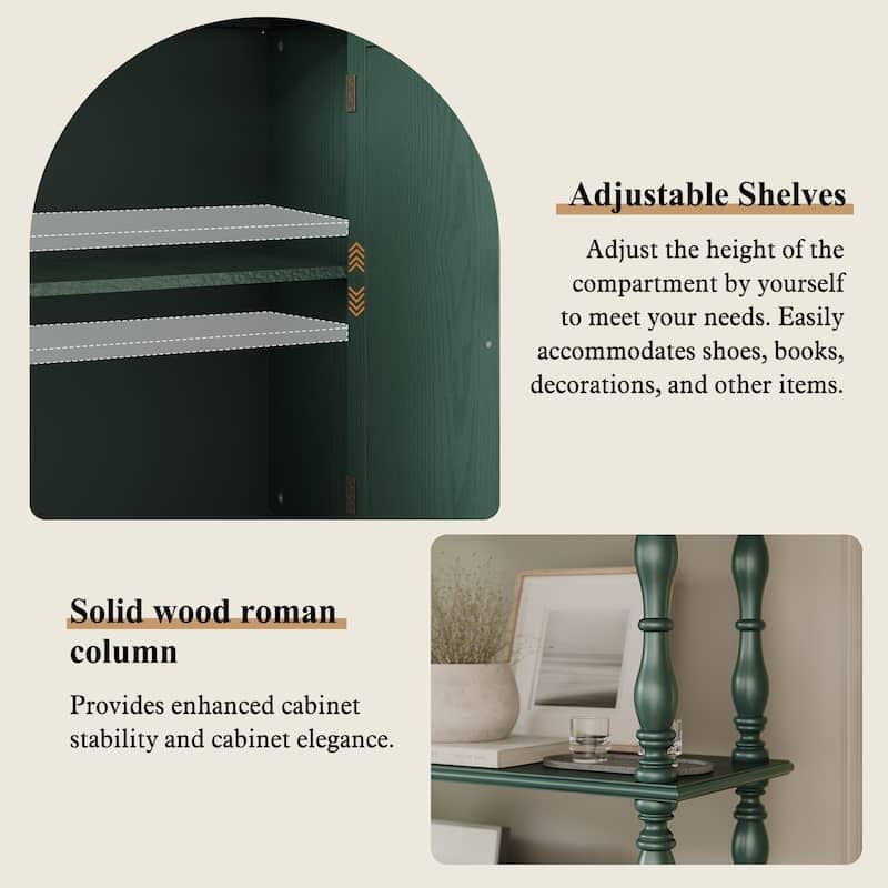 77" Tall Bookshelf with Cabinet, Freestanding Storage Cabinet