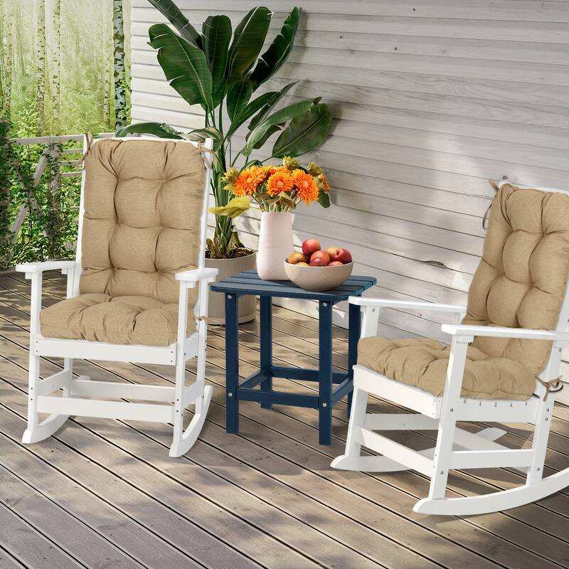 Aoodor Outdoor 42"x 20" x5" Tufted Back Cushions Patio Replacement Chair Cushion, Set of 2