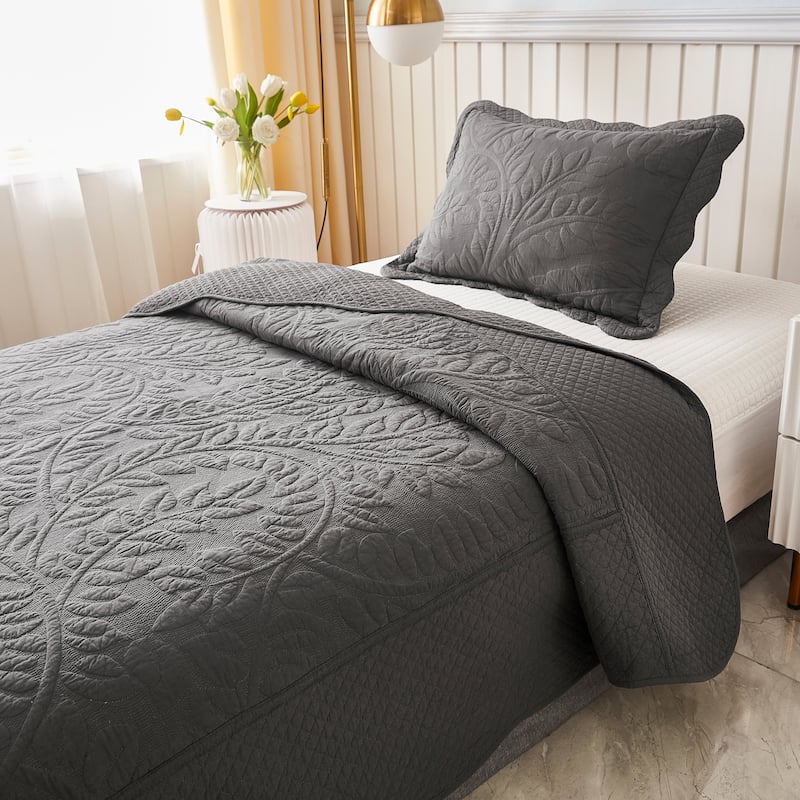 MarCielo 3 Piece Cotton Oversized Bedspread Quilt Set Tmonica