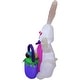 preview thumbnail 6 of 7, Fraser Hill Farm 4-Ft. Tall Bunny Rabbit with Easter Basket, Outdoor/Indoor Blow Up Spring Inflatable with Lights - 4 ft.