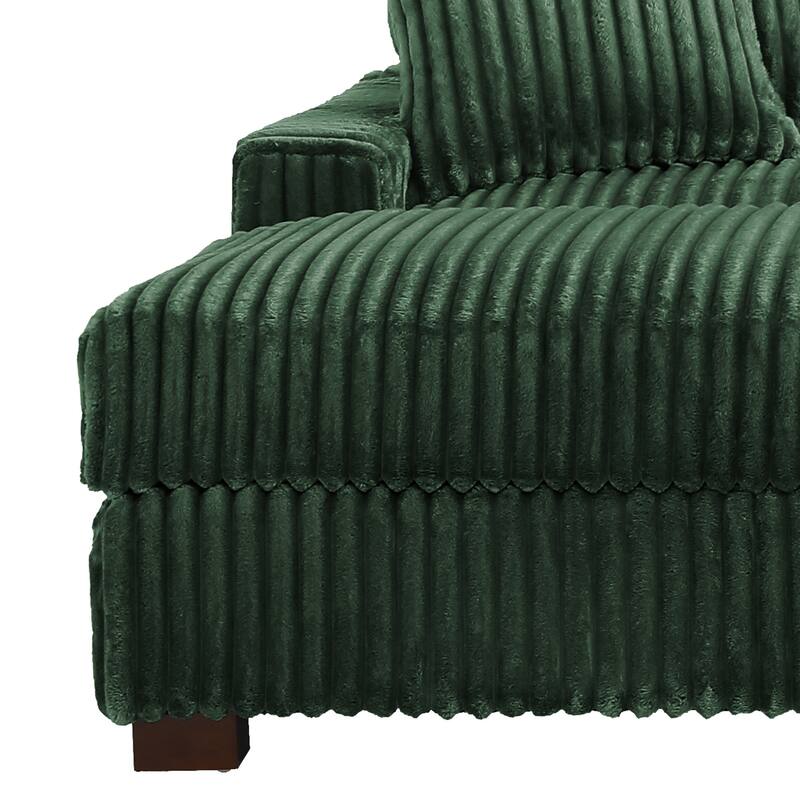 Plush Corduroy Modular Sectional Sofa Comfy Couch