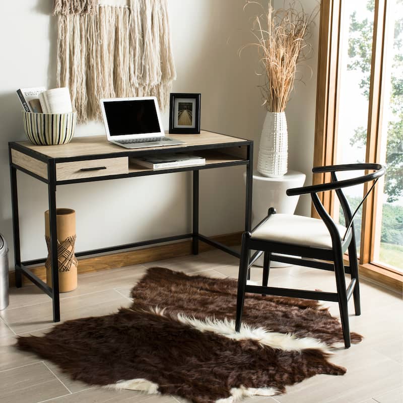 SAFAVIEH Jacqueline Rustic Brown/ Black 1-Drawer 1-Shelf Desk