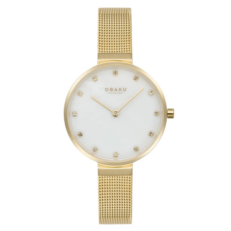 Obaku Women's Analog White Dial Watch - V287LXGWMG - One Size