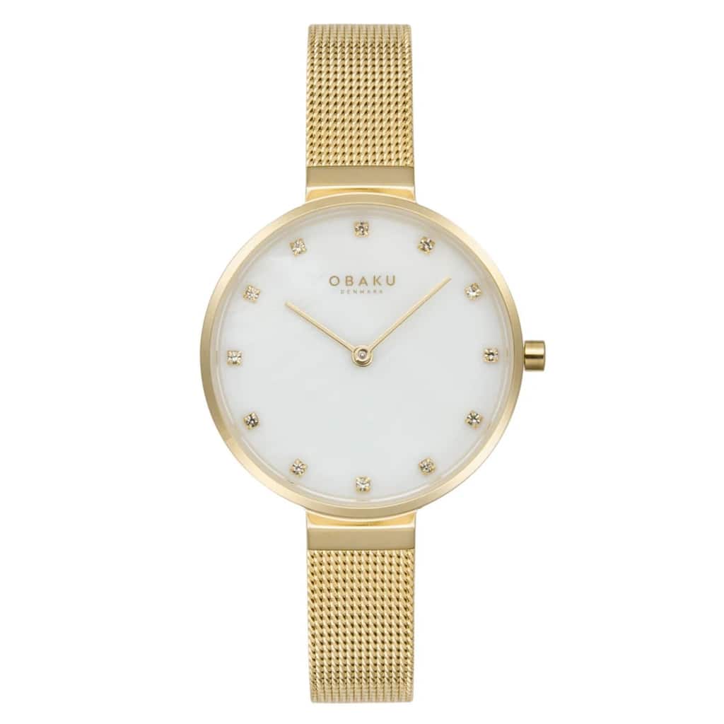 Obaku Women's Analog White Dial Watch - V287LXGWMG - One Size