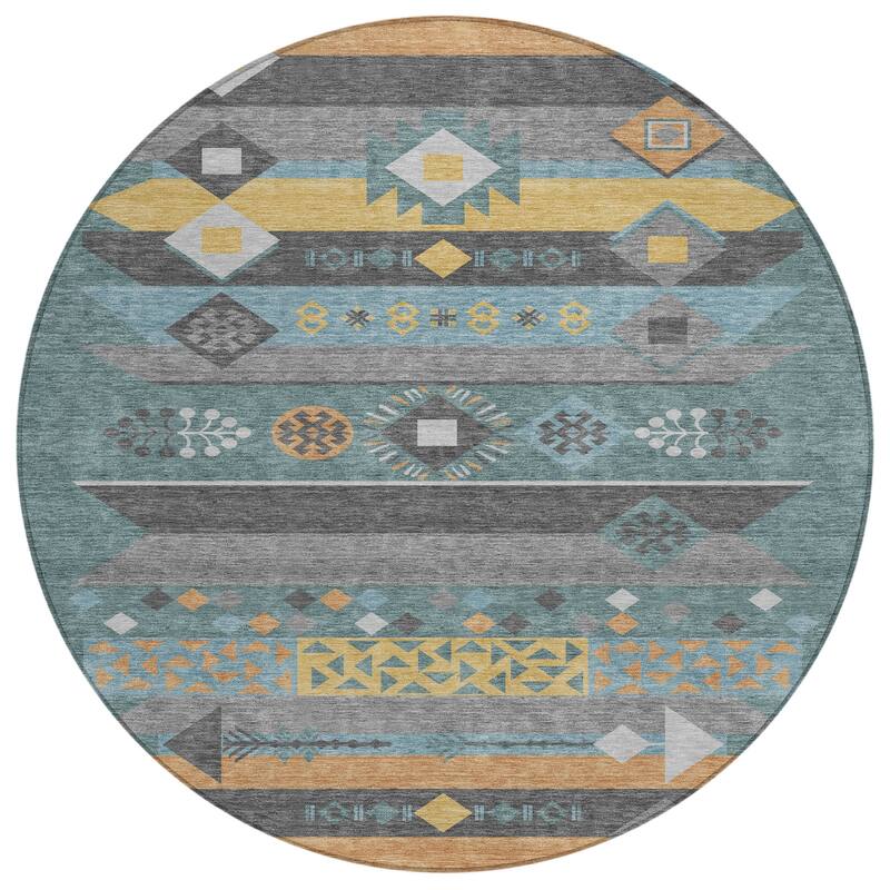 Machine Washable Indoor/ Outdoor Global Tuca Chantille Rug