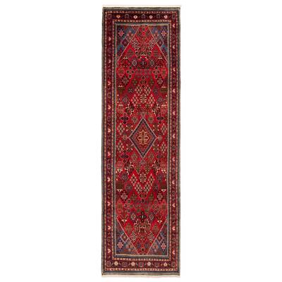 ECARPETGALLERY Hand-knotted Kayseri Vintage Red Wool Rug - 3'7 x 12'0