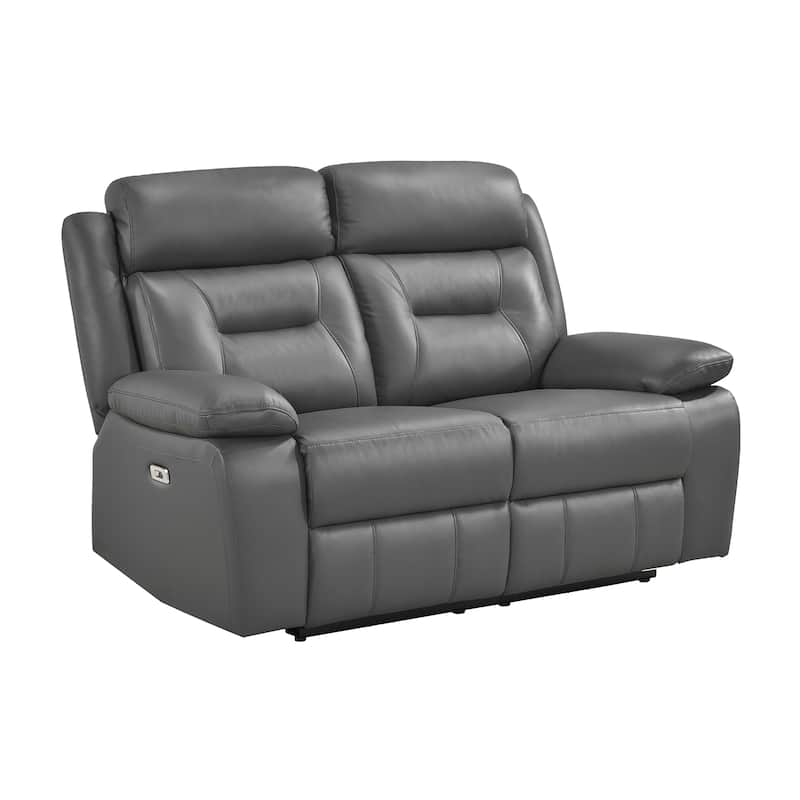 Garrey Leather 2-Piece Power Double Reclining Living Room Sofa Set