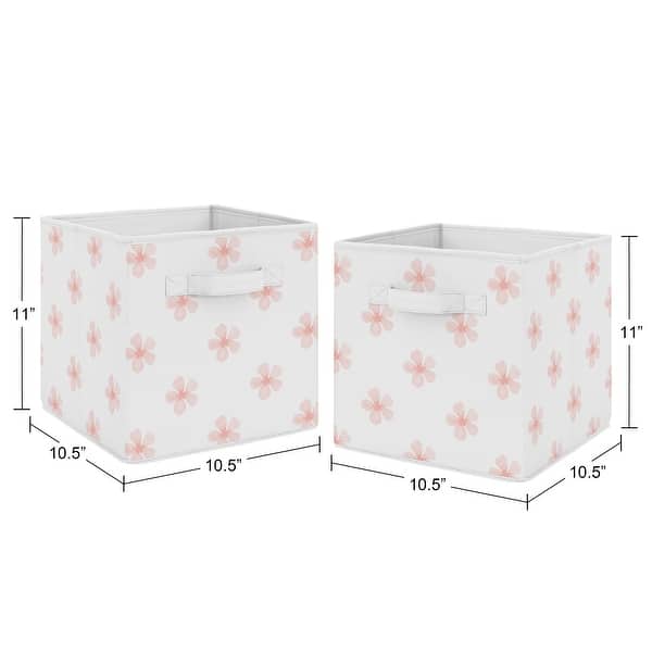 Pink and White Flower Blossom Foldable Fabric Storage Bins - Blush ...
