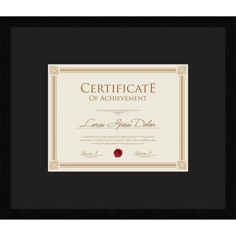 Svelte Clay Grey Framed Picture Frame, Photo Frame - 17x14.5 Matted Black 11x9 - Svelte Noir Black