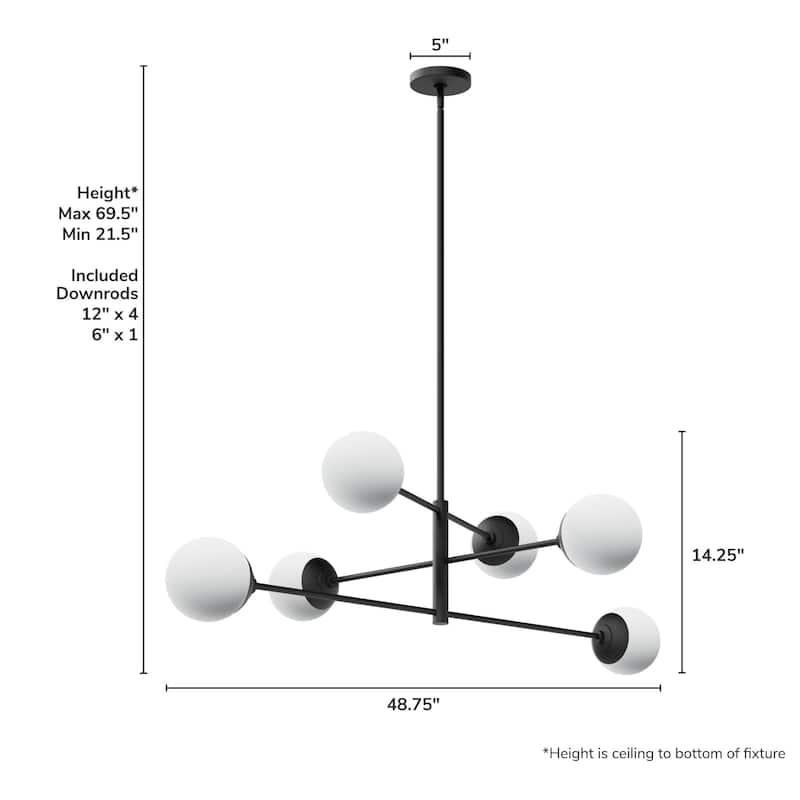 Hunter Hepburn Chandelier - Dining Room, Entry - Retro/Minimalistic, Sputnik