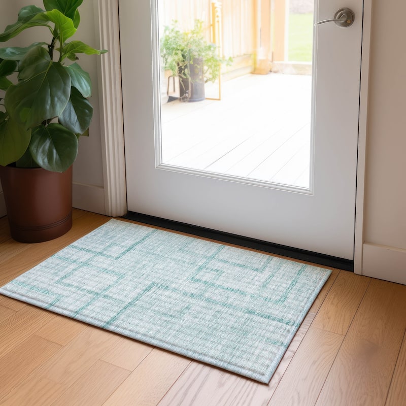 Machine Washable Indoor/ Outdoor Chantille Contemporary Geo Rug