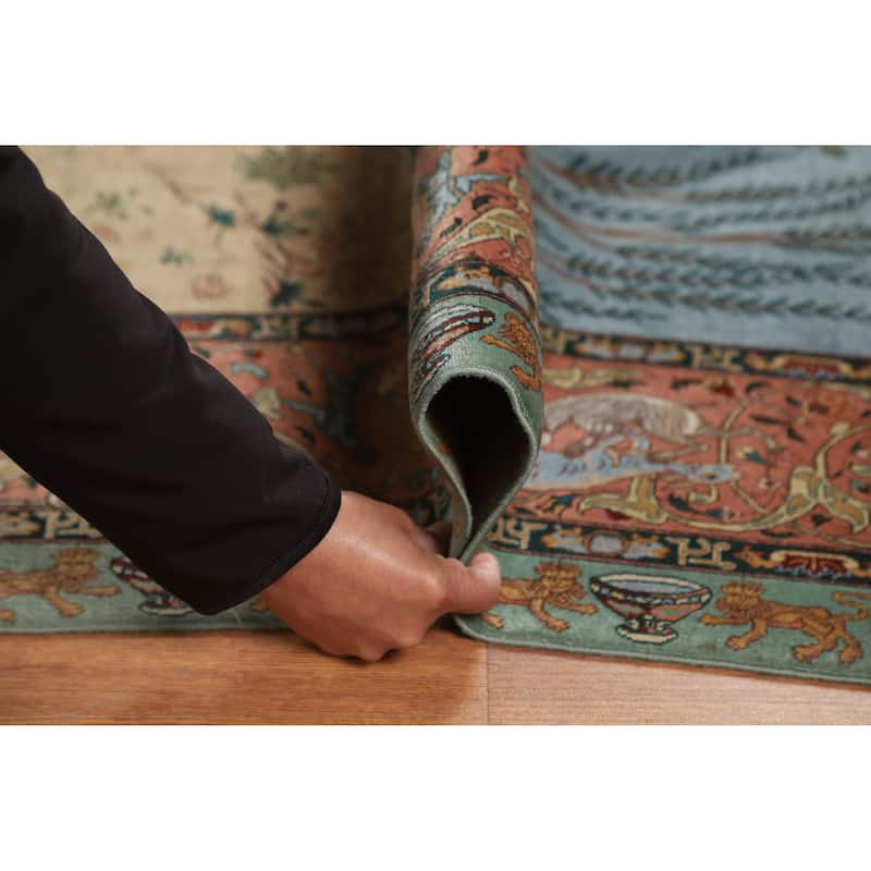 Vegetable Dye Tabriz Persian Vintage Rug Hand-Knotted Wool Carpet - 5'9" x 9'2"