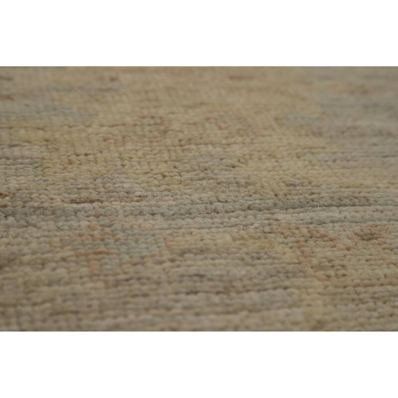 Vegetable Dye Oushak Turkish Large Rug Handmade Wool Carpet - 10'2"x 13'9"