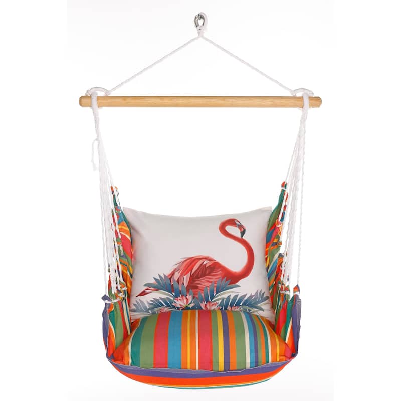 Magnolia Casual Swing Set 4 piece - Le Jardin Stripe w/ Vivid Flamingo Pink