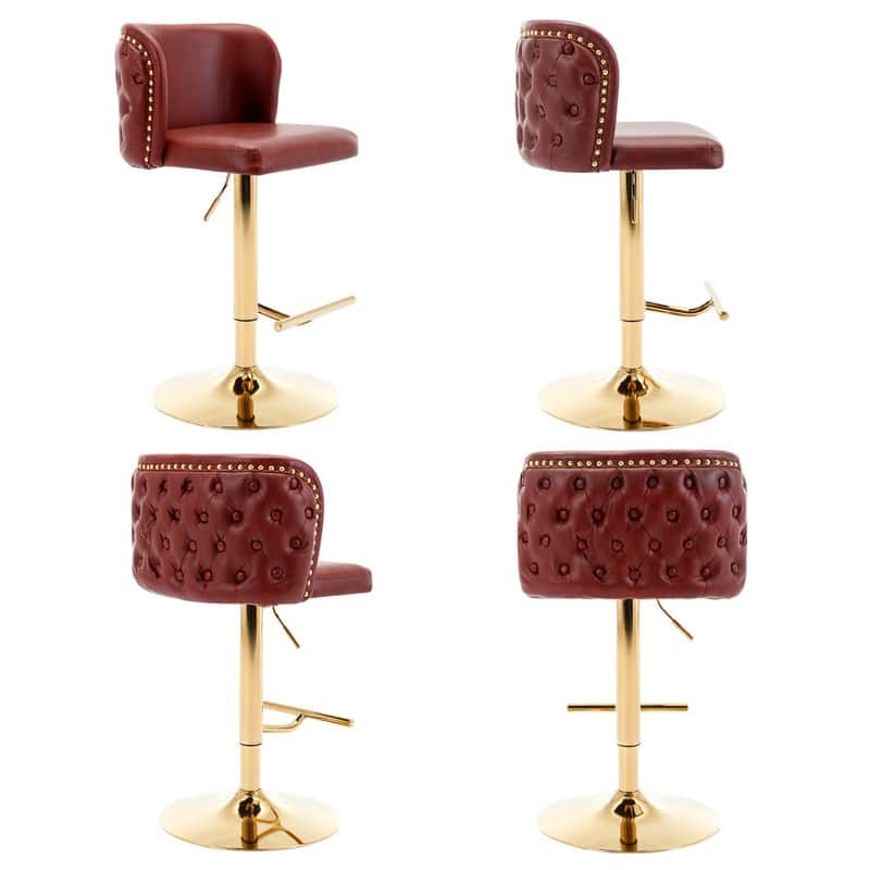 Upholstered Swivel Counter Bar Stools Set of 4