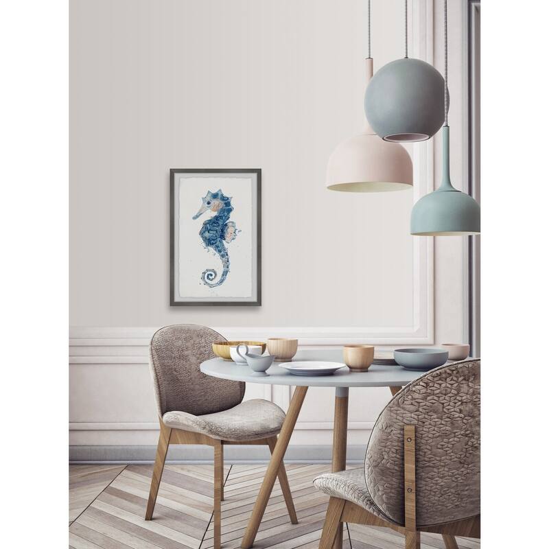 The Little Seahorse Framed Wall Art, Coastal Serenity - Tranquil Ocean-Inspired Wall Décor