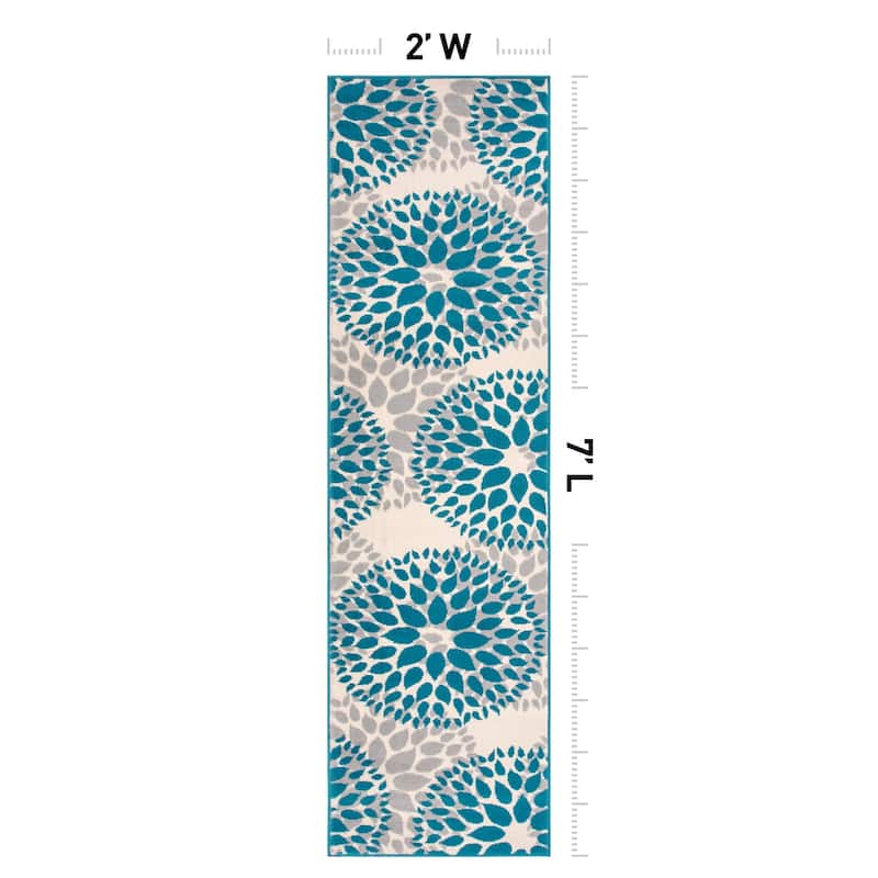 World Rug Gallery Modern Floral Circles Area Rug