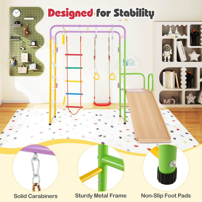Costway Metal Indoor Jungle Gym 8-in-1 Climbing Playset with Monkey - See Details