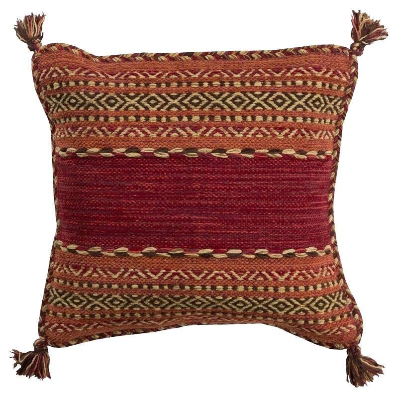 Artistic Weavers Southwest Tasseled 20-in. Square Throw Pillow (Poly OR Down Fill) - Down - Red