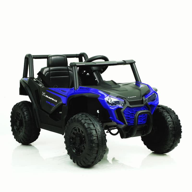 Blue Kids Ride-On Car Electric Vehicle with Remote Control & Music, Toddler Vehicle Off-Road Toy Car - Blue