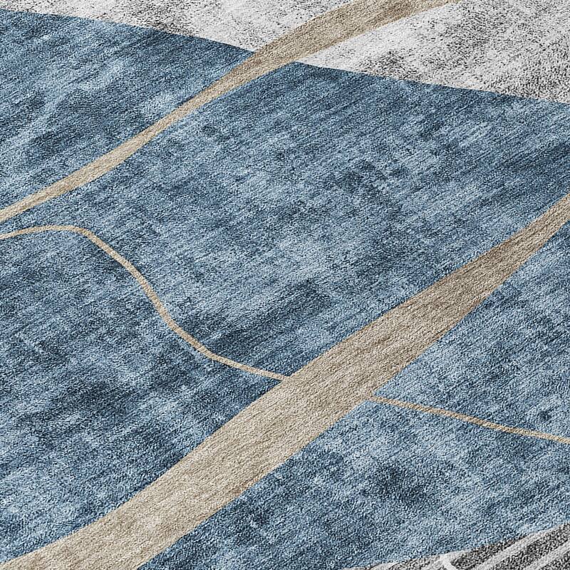 Machine Washable Indoor/ Outdoor Chantille Contemporary Abstract Rug