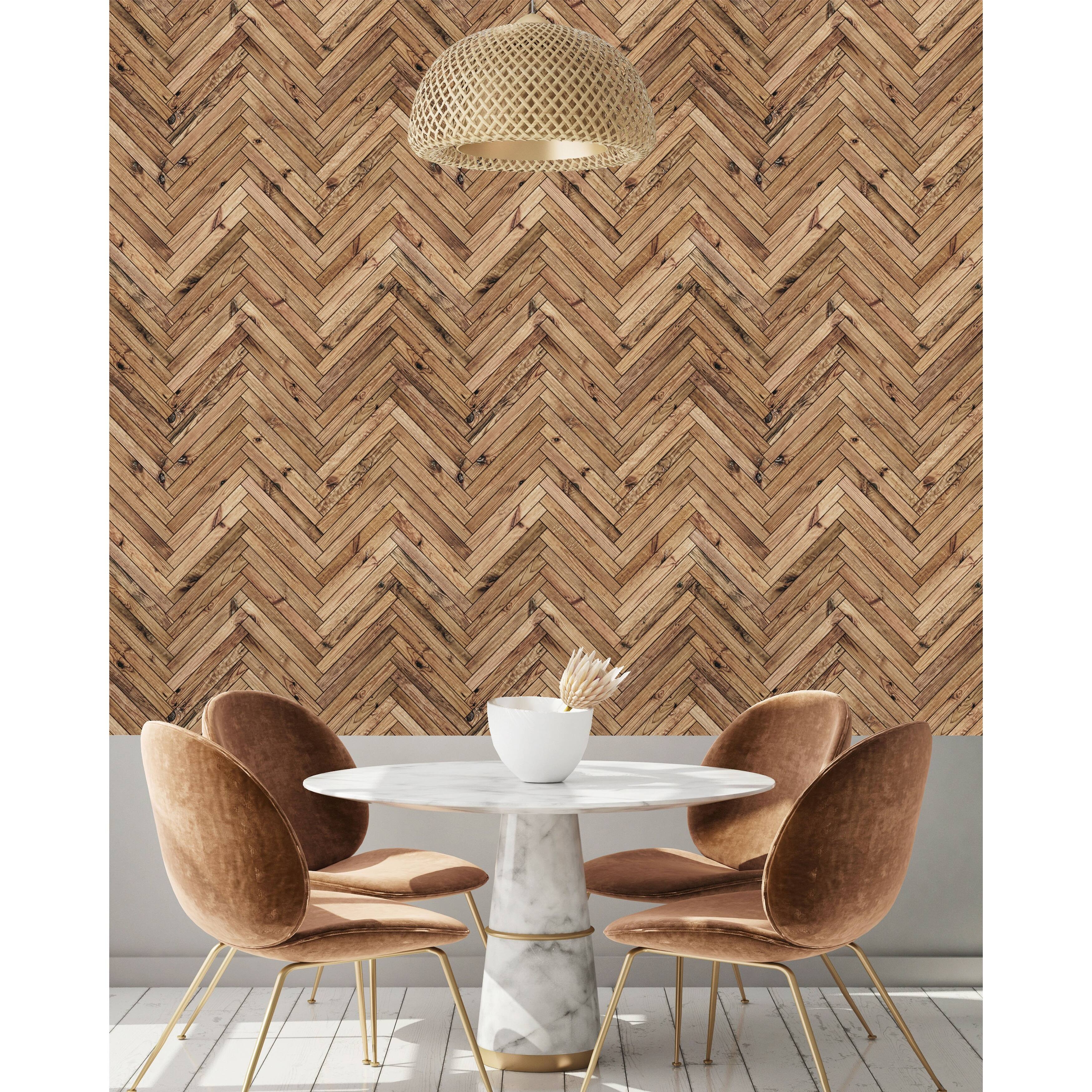 Wood Herringbone Peel and Stick Wallpaper On Sale Bed Bath & Beyond