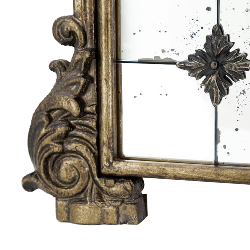 Antique Style Arched Baroque Wall Mirror - 48.5" - Gold