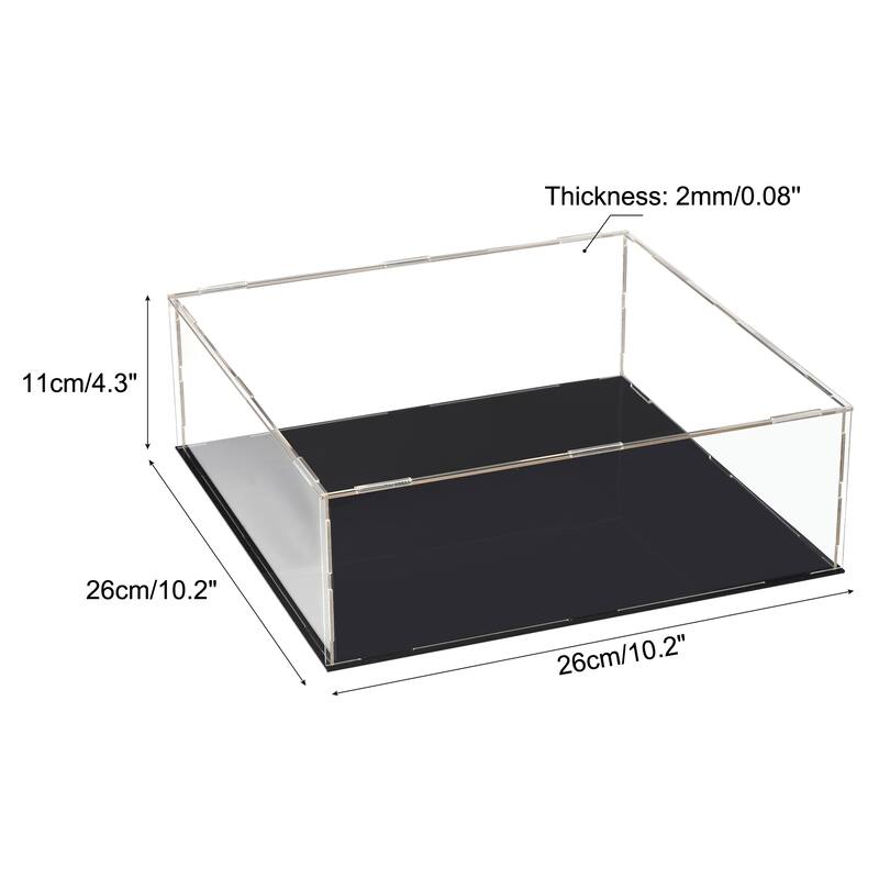 Acrylic Display Case Dustproof Showcase Cube Collectibles Show Box - 9.8x9.8x3.9 inch