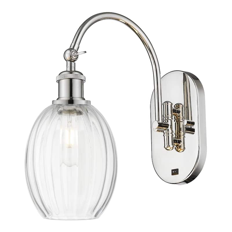 Innovations Lighting 918-1W-15-7 Preston Sconce Preston 15" Tall Wall - Polished Nickel / Clear