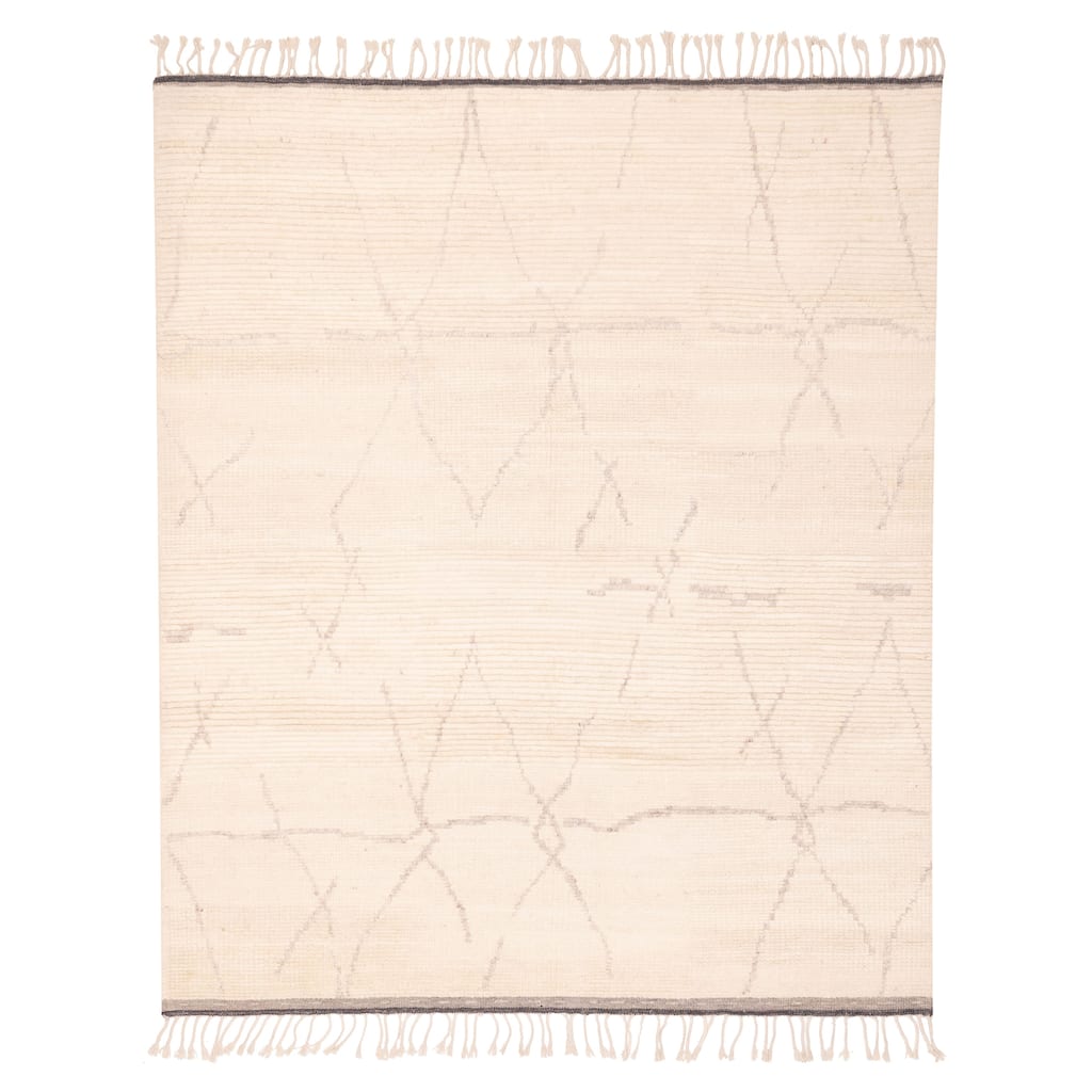 ECARPETGALLERY Hand-knotted Looma Cream Wool Rug - 8'3 x 10'0