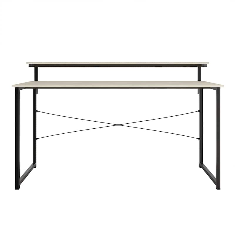 CraftPorch Minimalist 55-Inch Metal Computer Desk With Shelf