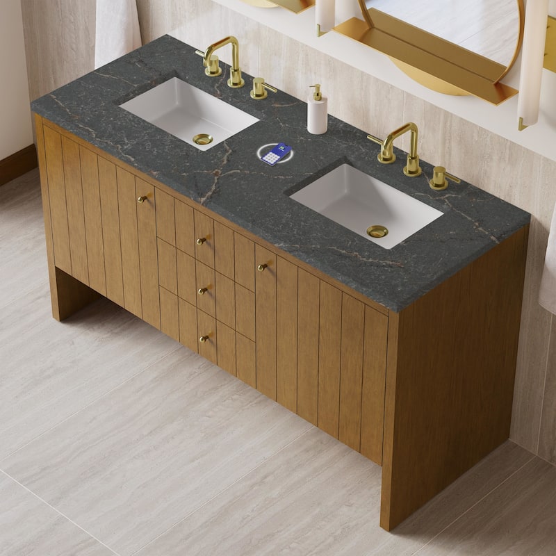 James Martin Vanities 435-V60D-FPBL Hudson 60" Free Standing Double