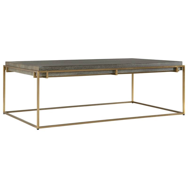 Rectangular Top Framed Coffee Accent Table - 48" - Brown and Gray