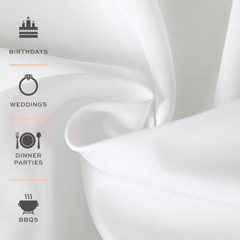 White Square Tablecloth Covers 2 Pack 200 GSM Wrinkle-Resistant Fabric