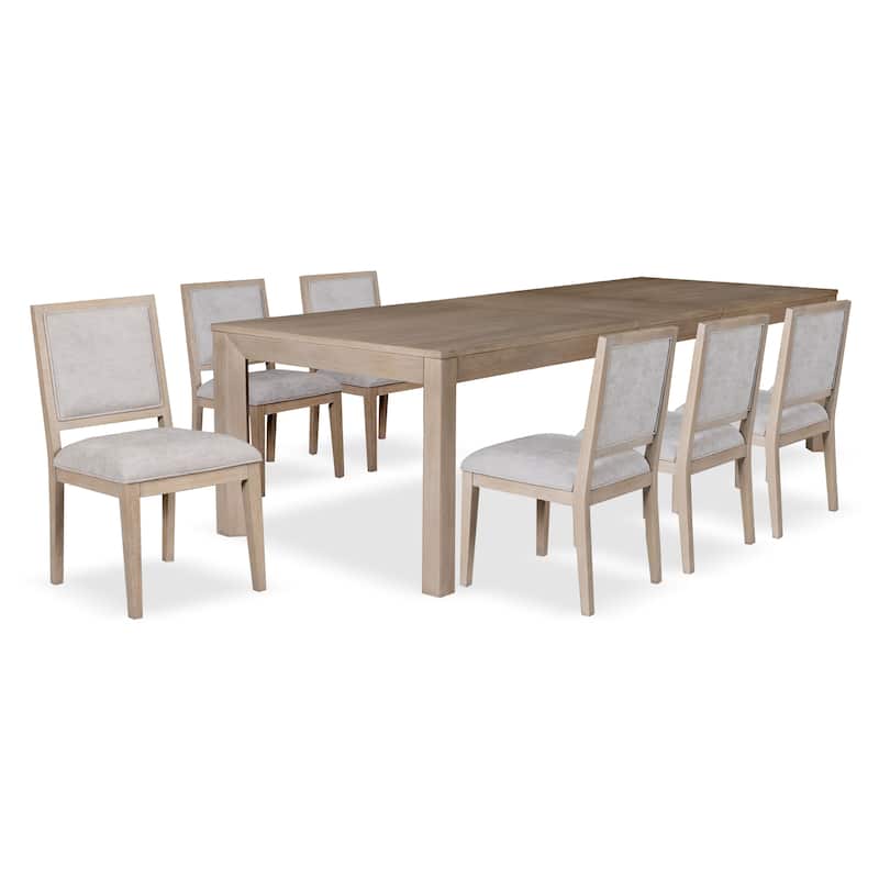 Furniture of America Durem Modern 7-Piece Extendable Solid Wood Dining Set