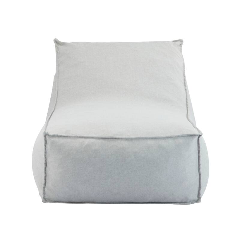 Roomfitters Perry Outdoor Bean Bag Lounge Chair with Water Repellent Fabric, Half Length Design, Light Grey