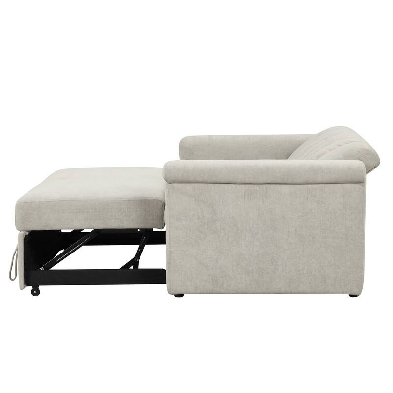 2in1 Pull Out Sofa Bed, Upholstered 2 Seat Loveseat Sofa Convertible