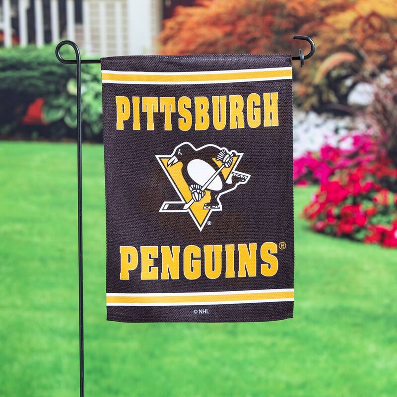 Embossed Suede Flag, Garden Size, Pittsburgh Penguins