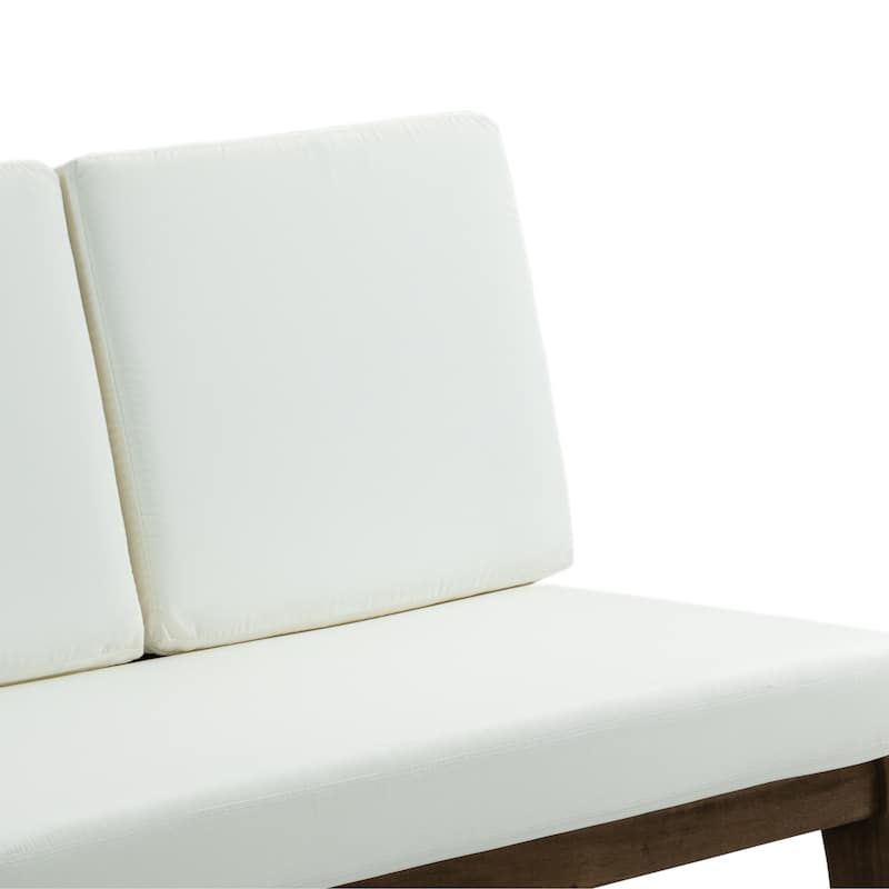 Sectional Wood Furniture 2 Seat Armless Patio Sofa