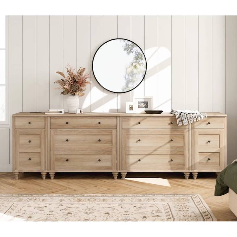 4-in-1 Dresser for Bedroom with 8 Drawers, Mid Century Storage Cabinet
