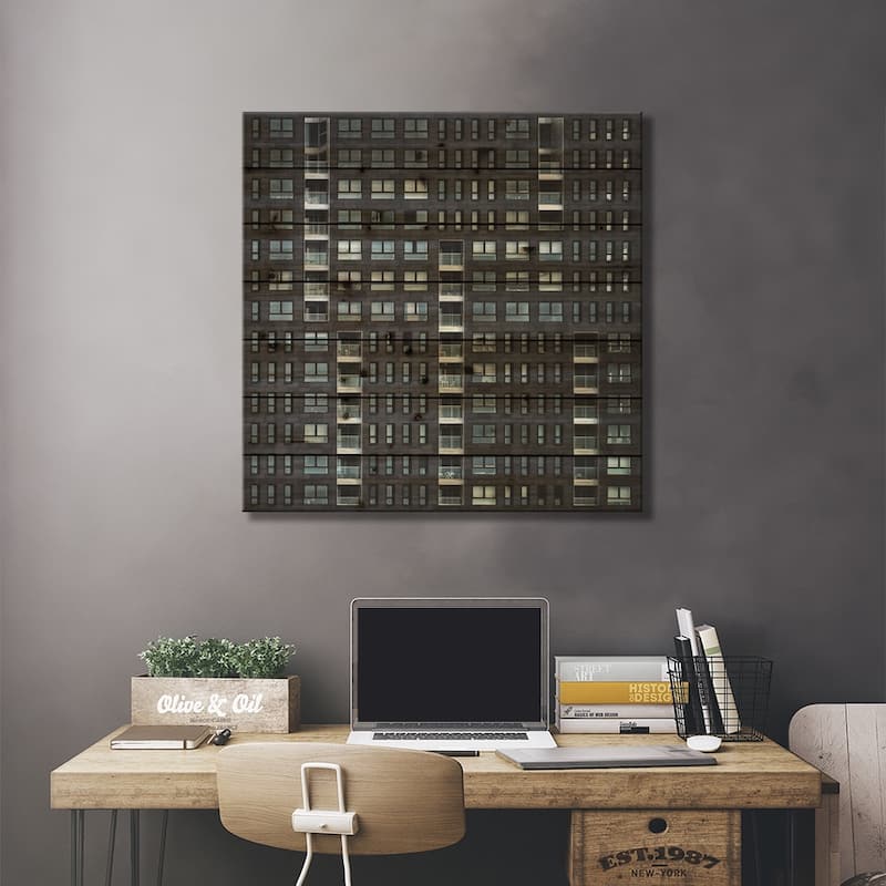 Living In The City Print On Wood by Piet Flour - Multi-Color