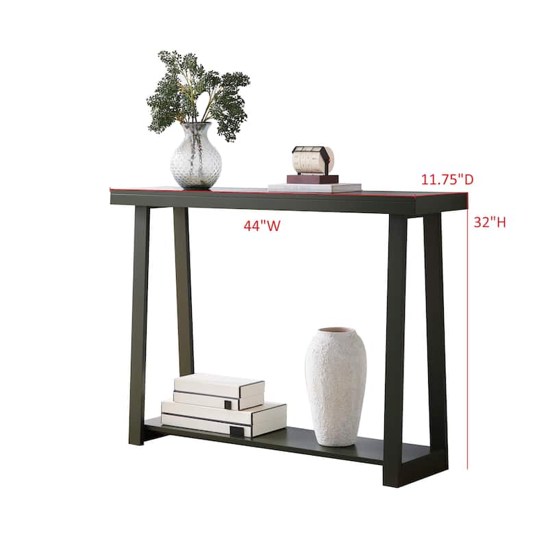 Emma Collection Wood 44" Modern Console Table with Shelf