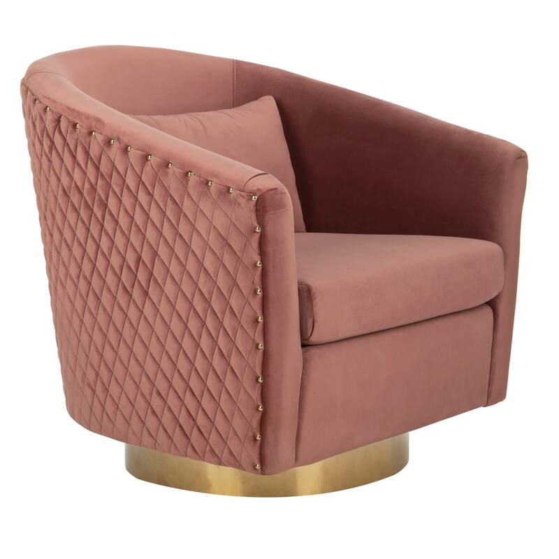 SAFAVIEH Couture Ikram Quilted Swivel Tub Chair - 30Wx32Dx30H